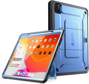 img 4 attached to SUPCASE UB Pro Series iPad Pro 12.9 inch 2020 Case - Slate Blue: Rugged Full-Body Protection with Built-in Screen Protector & Apple Pencil Charging Support