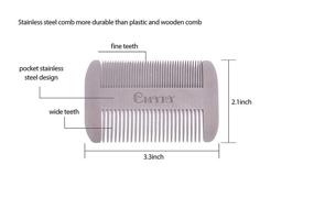 img 1 attached to Путешественный металлический кошелек: расческа для бороды и усов EDC из нержавеющей стали для мужчин - карманный мини-антистатический расческа для волос.