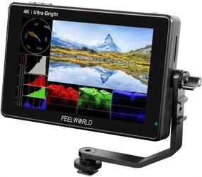 img 4 attached to 📺 FEELWORLD LUT7 7-дюймовый высокой яркости 2200 нит сенсорный экран камеры DSLR полевой монитор с 3D Lut Waveform векторным осциллографом автоматическим датчиком света 1920x1200 видеоассистом 4K HDMI вход 8,4 В постоянного тока + наклонное крепление
