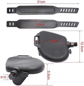 img 3 attached to 🚲 Hamimelon Extra Large Exercise Bike Pedals & Pedal Strap Set - Ideal for Home Gym & Indoor Cycling (5.5", 4.9", 2.16")