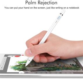 img 2 attached to 🖊️ MEKO Upgraded Fine Tip Stylus Pen with Palm Rejection - White | Compatible for Apple iPad Pro 11/12.9 Inch 3rd/4th Gen, iPad 6th/7th/8th Gen/Air 3rd/4th Gen/Mini 5th Gen Digital Pencil (2018-2020)