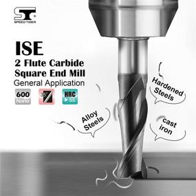 img 2 attached to 🔧 SPEED TIGER ISE Carbide Square End Mill - High-Quality Micro Grain End Mill for Alloy Steels/Hardened Steels - 2 Flute - ISE5/16&#34;2T - Made in Taiwan (1 Piece, 5/16&#34;)