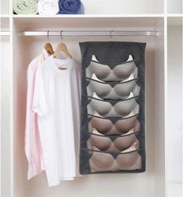 img 1 attached to 🔵 Efficient TuuTyss Hanging Mesh Pockets Dual-Sided Closet Organizer - Grey