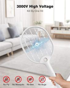 img 2 attached to 🦟 X Home USB Rechargeable Bug Zapper: Electric Fly Swatter with LED Light, Touch-Safe, 3-Layer Mesh Protection - Ideal Mosquito Killer for Indoor and Outdoor Use