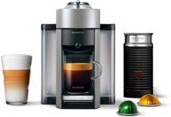 ☕ кофеварка и экспрессо-машина nespresso vertuo от de'longhi: серебристая с пеной для молока aeroccino - освободите богатый кофе и идеально взбитое молоко! логотип