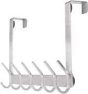 🚪 yumore over the door hooks, robust stainless steel door hanger for coats robes hats clothes towels, hanging towel rack organizer, effortless installation, space saving bathroom hooks, sus 304 logo