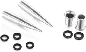 img 2 attached to 👂 Enhance Your Ear Style with Vcmart 14G-00G 36 pcs Ear Gauges Stretching Kit - Implant Grade Steel Tapers, Plugs, and Eyelets