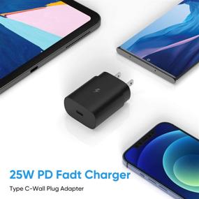 img 1 attached to Супербыстрая настенная зарядка USB C мощностью 25 Вт, блок питания PD - совместима с Samsung Galaxy S21/S20/S20 FE/Note 20/Note 10/S10 5G, Google Pixel 3XL/4 XL - 2 штуки.