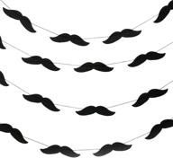 🎉 bobee mustache party decorations paper garland streamers, 14ft strand with 48 mustaches logo