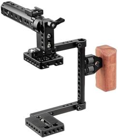 img 4 attached to Enhance Your DSLR Experience with the CAMVATE Camera Cage: Top Handle & Wood Grip for Canon 600D, 70D, and 80D