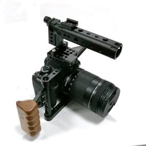 img 3 attached to Enhance Your DSLR Experience with the CAMVATE Camera Cage: Top Handle & Wood Grip for Canon 600D, 70D, and 80D