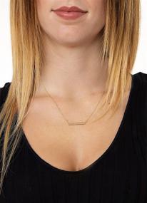 img 2 attached to 💎 Lucchetta - Premium Solid Gold Bar Pendant Necklace: 14K Yellow Gold Goldbar, Thin Dainty Chain, Italian Luxury Jewelry for Women & Teens