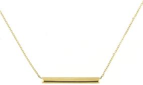 img 4 attached to 💎 Lucchetta - Premium Solid Gold Bar Pendant Necklace: 14K Yellow Gold Goldbar, Thin Dainty Chain, Italian Luxury Jewelry for Women & Teens