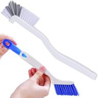 2-pack kitchen/bottle/bathroom scrub brushes - ideal for edge, corner, grout cleaning, sliding door, or window cleaning logo