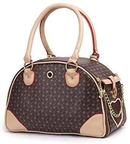 img 3 attached to 👜 Stylish BETOP HOUSE Fashion Dog Carrier: PU Leather Dog Handbag, Cat Tote Bag - Ideal for Pet Travel, Hiking, and more!