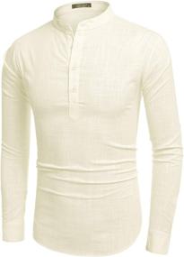 img 2 attached to JINIDU Sleeve Henley Shirts Casual Men's Clothing