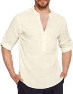 jinidu sleeve henley shirts casual men's clothing logo