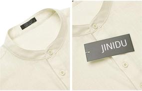 img 1 attached to JINIDU Sleeve Henley Shirts Casual Men's Clothing