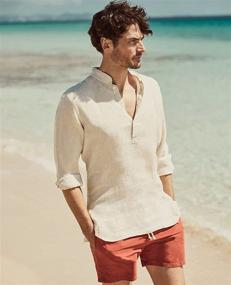 img 3 attached to JINIDU Sleeve Henley Shirts Casual Men's Clothing