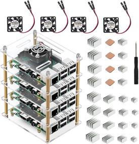 img 4 attached to 🔥 iUniker 4-уровневый корпус Raspberry Pi Cluster с вентилятором охлаждения, тепловыми колодцами для Raspberry Pi 4 Model B, 3 B+, Pi 3 B, Pi 2 B, Pi B+