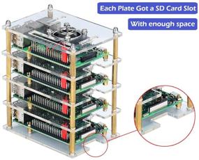 img 3 attached to 🔥 iUniker 4-уровневый корпус Raspberry Pi Cluster с вентилятором охлаждения, тепловыми колодцами для Raspberry Pi 4 Model B, 3 B+, Pi 3 B, Pi 2 B, Pi B+