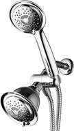 powerspa all-chrome 7-color led shower head / hand held shower high pressure twin combo showerhead system with air turbo technology - premium stainless steel hose and 3-way water diverter included logo