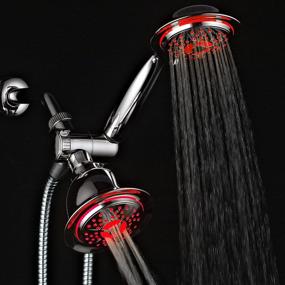 img 2 attached to PowerSpa All-Chrome 7-Color LED Shower Head / Hand Held Shower High Pressure Twin Combo Showerhead System with Air Turbo Technology - Premium Stainless Steel Hose and 3-way Water Diverter included