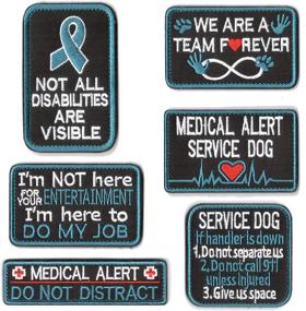 img 4 attached to 🐾 WZT 6Pcs Invisible Disabilities Awareness Patches for Service Dogs | Empowering Handlers, Medical Alerts | Partnered for Life | No Distractions