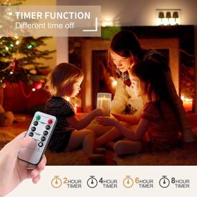 img 1 attached to 🕯️ Sayornis Flameless Candles: Remote Control Timer, 3D Wick Fake Candle Set with Realistic Dancing LED Flame - Ideal for Festival, Christmas, Home Party (3 Pack Gold)