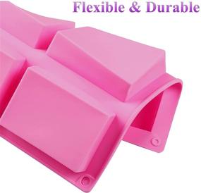 img 1 attached to 🧼 METLUCK Silicone Soap Molds - 4 Pack 6 Cavities Rectangle Soap Molds for Homemade Craft Soap Making, Cupcake, Muffin, Pudding, Ice Cube Tray (Purple & Pink)