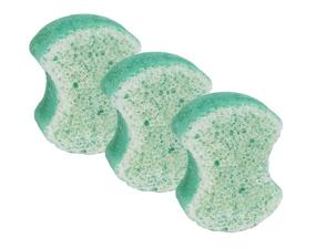 img 4 attached to 🧽 Spongeables Pediscrub Foot Buffer - Exfoliating Soap Sponge with Peppermint and Tea Tree Oil | 20+ Washes, Mint Scent | Green | 3 Count