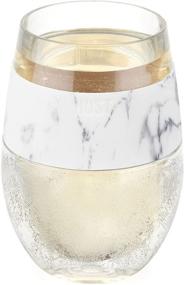 img 4 attached to Host Cooling Cup: Double Wall Insulated Freezable Marble Tumbler with Freezing Gel - Red and White Wine Glasses, 8.5 oz
