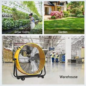 img 3 attached to 🌪️ VIVOSUN 24” Heavy-Duty Industrial Tilt Drum Fan - Best High-Velocity Floor Standing Fan for Basement, Warehouse, Factory - 3-Speed Air Circulation - ETL Certified