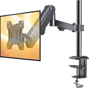 img 4 attached to ErGear Single Monitor Desk Mount Stand Kit - Full Motion Gas Spring Arms | Clamp On/Grommet Mounting Base | Holds up to 17.6 lbs/Arm | 75/100mm VESA | Black