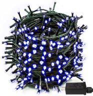 🎄 extra-long 82ft blue led christmas string lights for outdoor/indoor use - extendable & energy efficient, green wire plug in lights for christmas tree, bedroom, party, garden, patio логотип