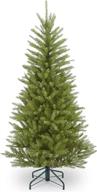 🎄 green dunhill fir artificial slim christmas tree by national tree company - 4.5 feet with stand logo