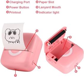 img 3 attached to 🖨️ WMLBK Portable Mini Bluetooth Printer for iPhone, Pocket Instant Photo Printer for Home Use with 1 Roll Non-Stick Thermal Paper, Compatible with Android and iOS (Pink)