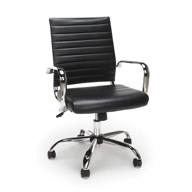 🪑 black soft ribbed bonded leather executive conference chair from ofm ess collection логотип