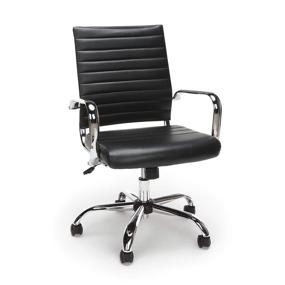 img 4 attached to 🪑 Black Soft Ribbed Bonded Leather Executive Conference Chair from OFM ESS Collection