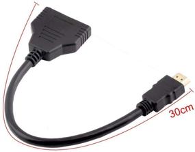 img 3 attached to 🔌 Кабель-адаптер с разветвлением HDMI Male на два HDMI Female для HDTV HD, LED, LCD, телевизора - Поддерживает одновременное подключение к двум телевизорам