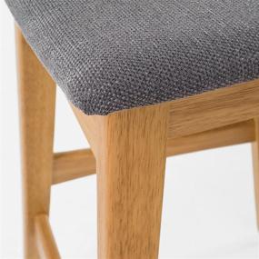 img 2 attached to Dark Grey Christopher Knight Home Emmaline Fabric Bar Stools, 2-Piece Set with Oak Finish