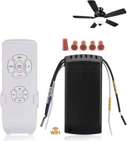 img 1 attached to WiFi Ceiling Fan Light Remote Control Kit - Universal Wireless Controller with Timer, Alexa & Google Home Compatibility for Voice & Phone Control