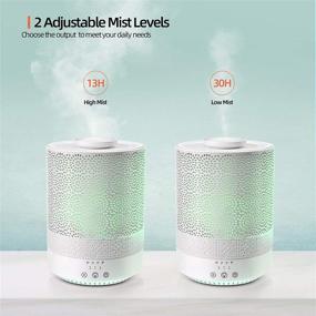 img 3 attached to 💧 OmOminilight Metal Humidifiers: Powerful 2.5L Cool Mist Diffusers for Bedroom, Home, and Office with Adjustable Mist Output, 7 Colour Lights, Auto Shut Off - White Beauty!