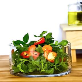 img 2 attached to 🥗 The Splendid Large Glass Salad Bowl Serving: Perfect for Serving and Presenting Fresh and Vibrant Salads!