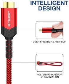 img 1 attached to 🔌 JSAUX USB C - Micro B кабель, 2 штуки (1 фут + 3,3 фута) кабель для жесткого диска Type C - Micro B с плетеным нейлоновым шнуром - Совместим с внешними жесткими дисками Toshiba, Seagate, WD, MacBook Pro, Galaxy S8/S9/S10 и многими другими!