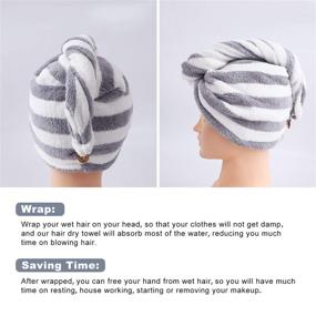 img 1 attached to 🧖 Quick-Dry Microfiber Hair Towel Wraps: Fast Absorption Hair Hat for Women – Soft Bath Head Turban for All Hair Types