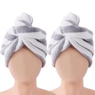 🧖 quick-dry microfiber hair towel wraps: fast absorption hair hat for women – soft bath head turban for all hair types logo