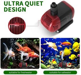 img 2 attached to 🐠 HAIDEEWELL 600 GPH Submersible Pump: Ultra Quiet Fountain Water Pump for Aquarium, Pond, Hydroponics – Black, 25W