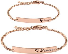 img 4 attached to WUSUANED Son, Daughter, and Mommy Bracelet Set: The Perfect Baptism Gift for New Mom and Her Children