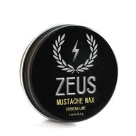 🧔 1oz light hold mustache wax by zeus - natural shine, moisturizing, conditioning - tame loose hairs, made in usa, beard care - (single) logo